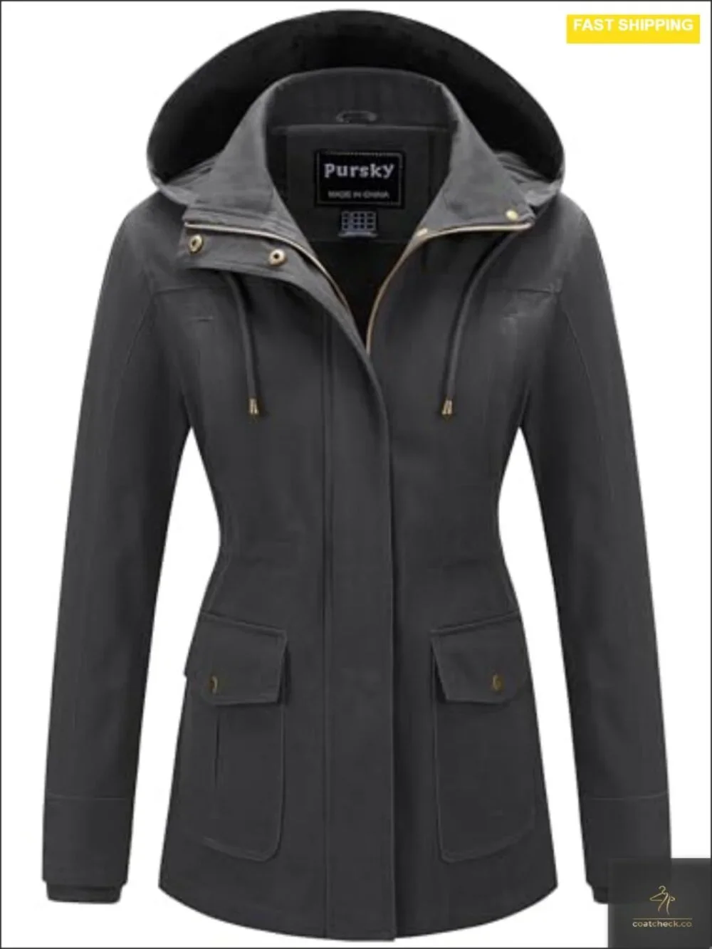 Women's Cotton Anorak Jacket Lightweight Military Safari Utility Coat Removable
